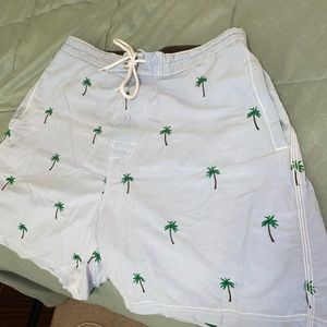 Vintage Daniel Cremieux Palm Tree Swim Trunks